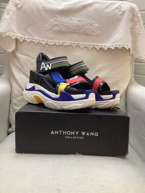 Anthony Wang Blueberry Multicolor Sporty Sandals - Adjustable Straps